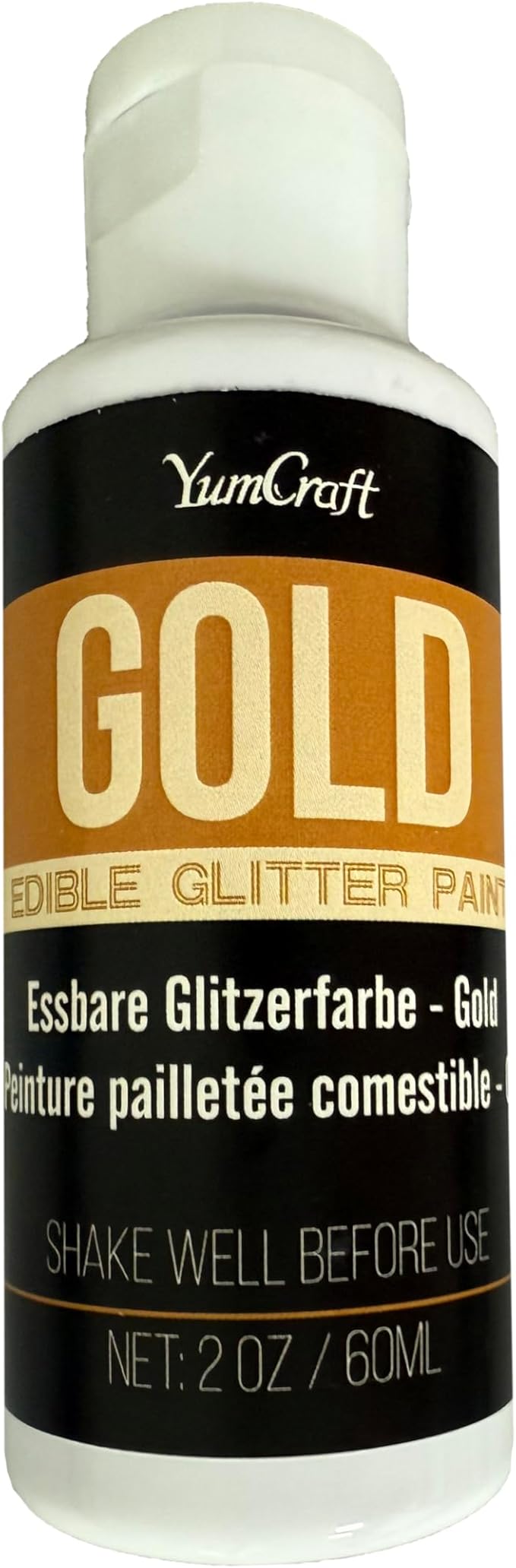 Edible Glitter Paint Gold, Shimmering Liquid Luster Dust for Chocolate, Drinks, Cake, Candy, Sprinkles Cocktail Glitter - Metallic Edible Cake Paint for Cookie, Fondant Vegan Cake Decorating