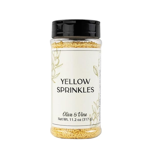 Olive & Vine Yellow Soft Sprinkles, Subtle Sweetness, For Baking & Desserts, Rich Tradition, Authentic Taste, For Global Recipes (11.2 Ounce)
