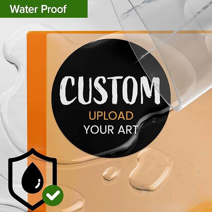 Custom Stickers for Weddings, Birthdays & Businesses - Personalized Labels with Your Logo - Waterproof, Fade and Heat Resistant - Pack of 100-1000 (Custom Image, 3.5 Inch)