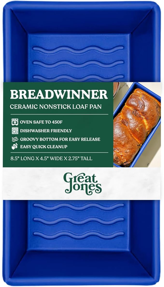 Great Jones Breadwinner (Blueberry) | Nonstick Loaf Pan for Bread, Cakes & More | Aluminized Steel with Easy Release Coating | Oven-Safe to 450°F | Even Heat Distribution | Dishwasher-Friendly