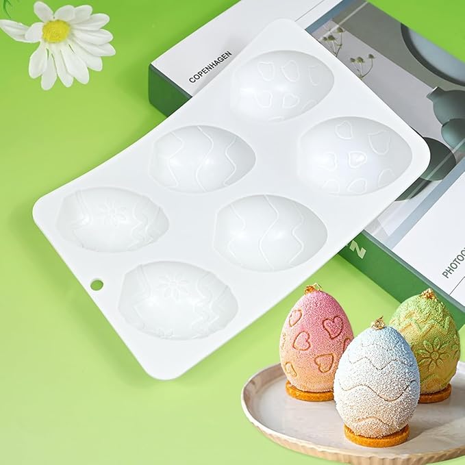 mostsom Silicone Easter Egg Mousse Cake Mold DIY Baking Moulds For Pastry Truffle Pudding Jelly Cheesecake Candy Form Candle Soap Mold (I_ Easter Egg)