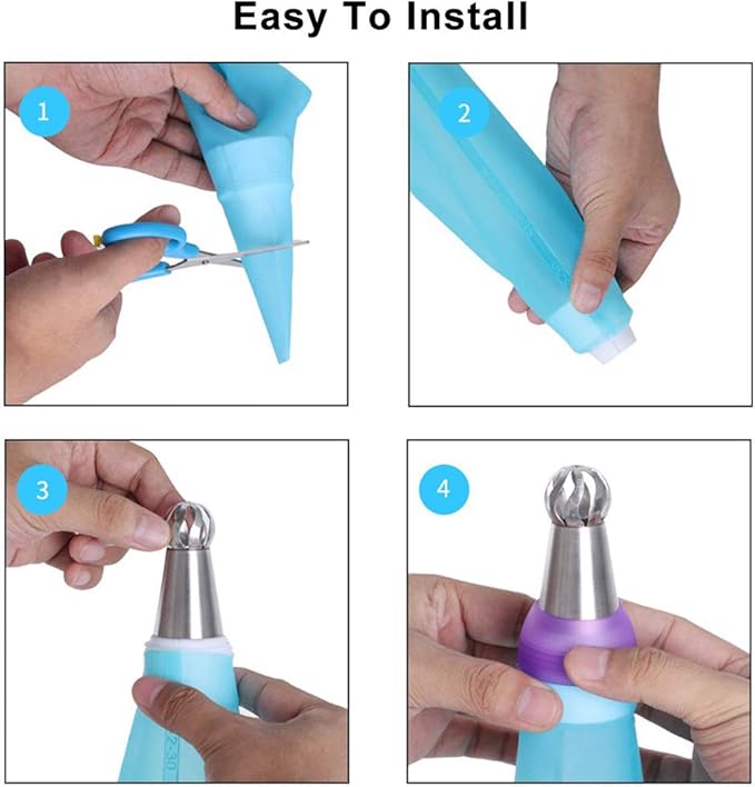 8 PCS Russian Piping Tips Set, BravOne Stainless Steel Russian Piping Ball Tips Flower Frosting Tips Icing Tips Piping Nozzles Cake Decorating Tips Kit