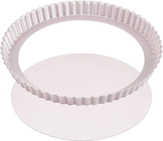 CHEFMADE 11-Inch Round Tart Pan with Removable Loose Bottom, Non-Stick Carbon Steel Quiche Pan for Oven Baking (Champagne Gold)