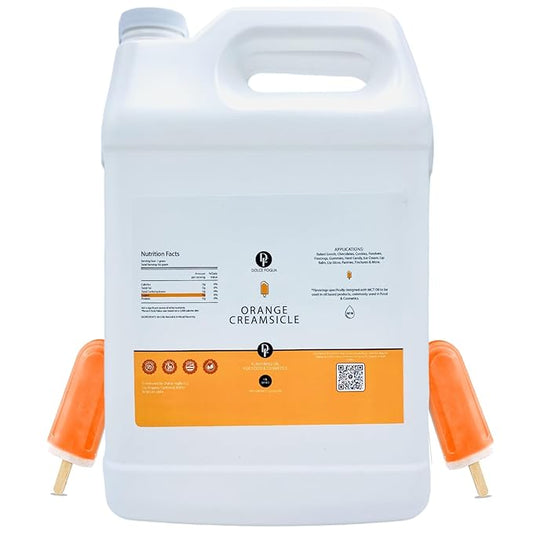 Dolce Flav Orange Creamsicle Extract - 1 Gallon Oil-Soluble Kosher, Sugar-Free, Concentrated Orange Creamsicle Flavor for Candy, Chocolates & Desserts