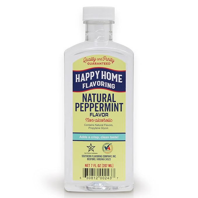 Happy Home Natural Peppermint Flavoring, Non-Alcoholic, Certified Kosher, 7 oz.