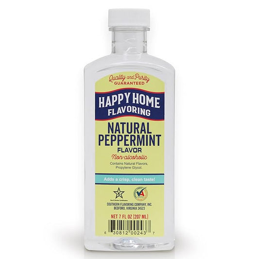 Happy Home Natural Peppermint Flavoring, Non-Alcoholic, Certified Kosher, 7 oz.