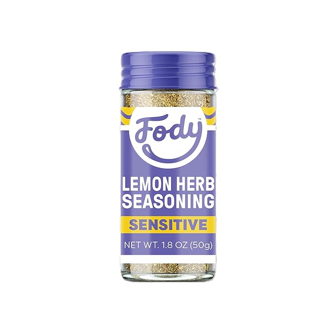 Fody Foods Lemon Herb Seasoning, 1.8 Oz, Garlic and Onion Free, Low FODMAP Certified, Gut & IBS Friendly, Vegan, Non-GMO, Gluten Free, Keto Friendly
