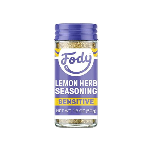 Fody Foods Lemon Herb Seasoning, 1.8 Oz, Garlic and Onion Free, Low FODMAP Certified, Gut & IBS Friendly, Vegan, Non-GMO, Gluten Free, Keto Friendly