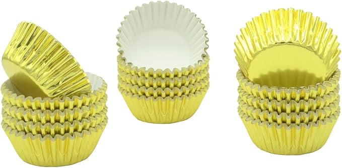 Mini Gold Foil Cupcake Liners Muffin Baking Cups for Party and More, 300-Count