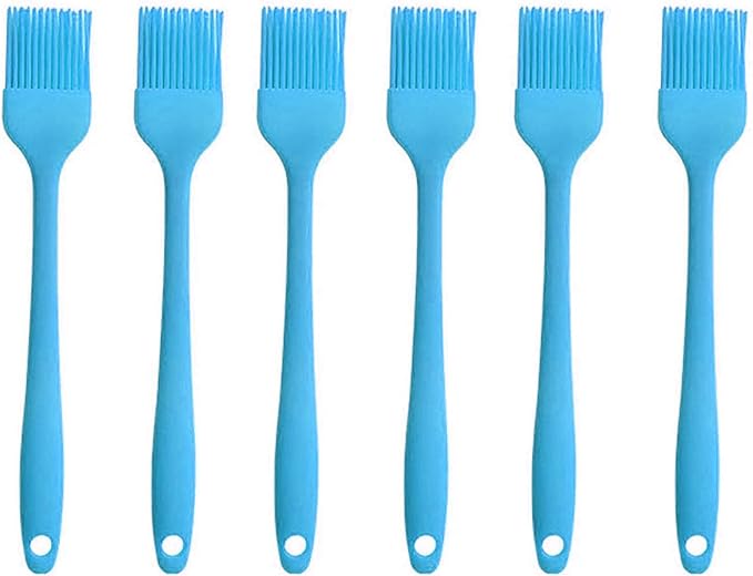 Silicone brush, Oil Brush for BBQ Kitchen Cooking Baking and Grilling (6 PCS,blue)