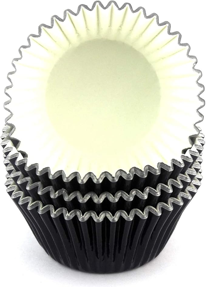 Eoonfirst Foil Cupcake Liners Halloween Party Standard Baking Cups 100 Pcs (Black)