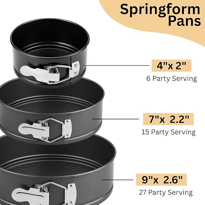 9 inch springform pan for cheesecake, Nonstick, Leak-proof Cheesecake Pans for Baking cakes, Cheese Cake & Pies with Removable Bottom - Easy to Clean