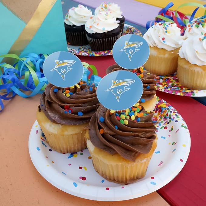 Long Island University Primary Logo Cupcake Picks Toppers Decoration Set of 6