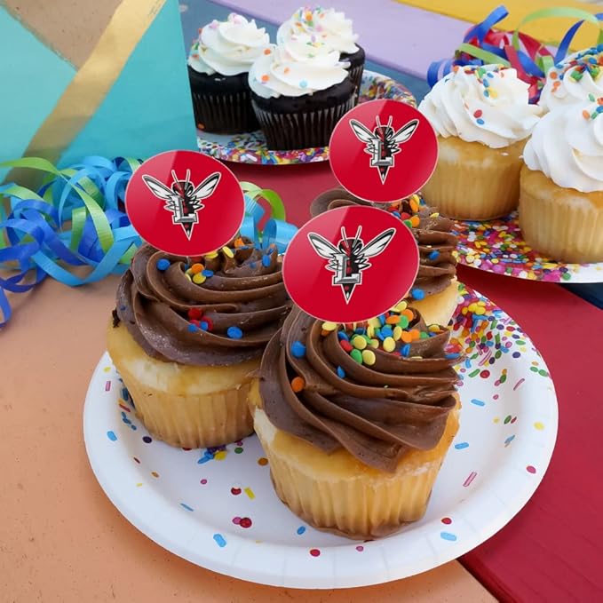 University of Lynchburg Primary Logo Cupcake Picks Toppers Decoration Set of 6