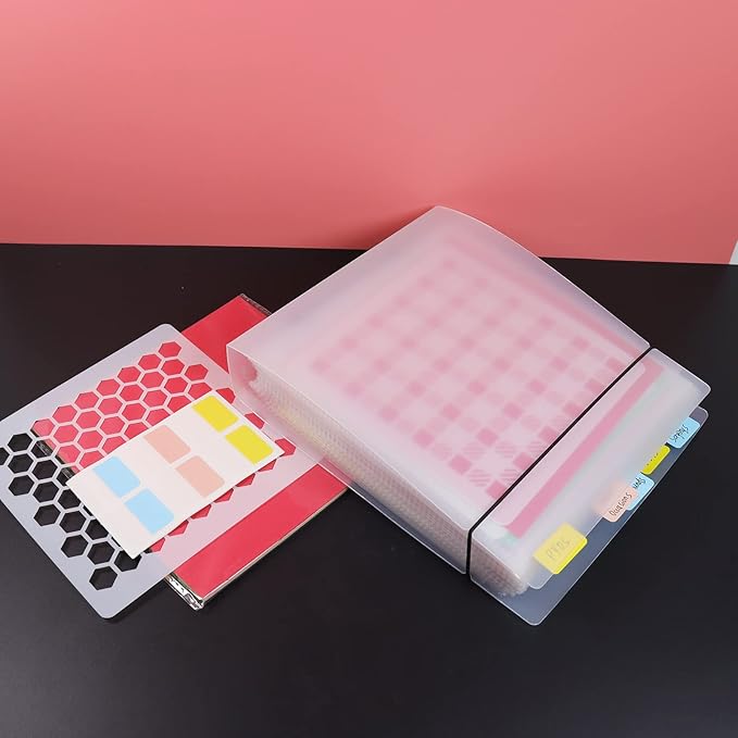 Cookie Stencil Storage Binder - Die Cut & Stamp Storage Holder - Baking Stencil Organizer (2 Pockets x 50 Pages)