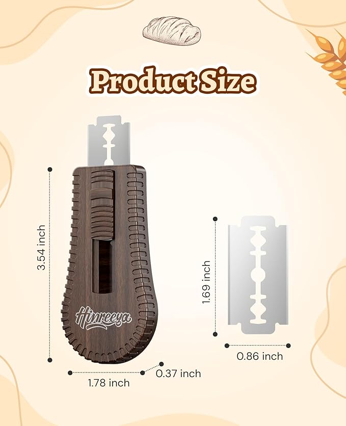 Sourdough Scoring Tool, Magnetic Bread Lame, Bread Scoring Tool with 5 Replaceable Blades, Dough Knife, Ergonomic ABS Handle for Perfect Dough Scoring on Artisan Bread (Walnut)