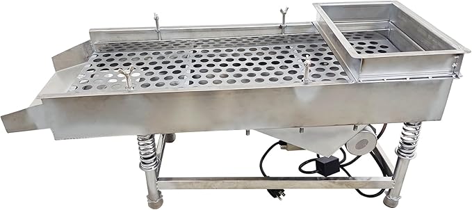 Electric Vibrating Sifter with 20mm Screen Straight Vibrating Sieve Shaker Stainless Steel Linear Sifter Machine Linear Shaker Single Motor 110v 80W