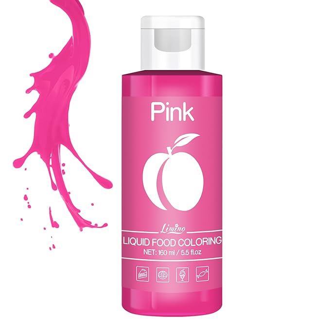 Food Coloring - Vivid Food Coloring for Baking, Cake Decorating, Cookie, Fondant, Macaron - Liquid Tasteless Food Color Dye for Airbrush, DIY Slime Making and Crafts - 6 fl.oz / 160ml (Pink)