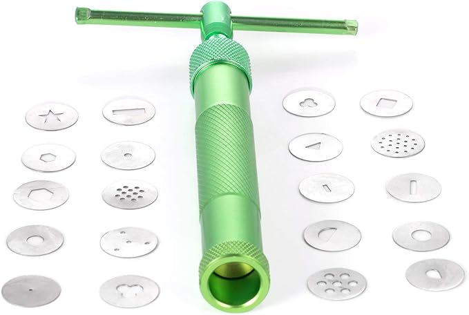 Eowpower Stainless Steel Clay Extruder with 20 Tips Sugar Paste for Cake Clay Decor Tool Set