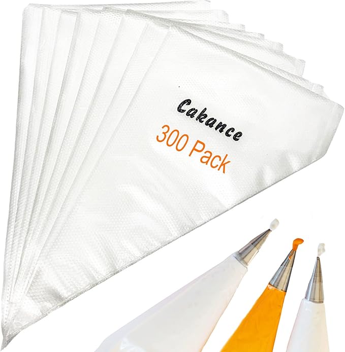 300Pcs Piping Bags Disposable-10Inch Pastry Piping Bags for Royal Icing/Frosting/Cake Decorating-Thickened,Anti-Burst,Anti-Slip with Textured Surface Design,Cakance