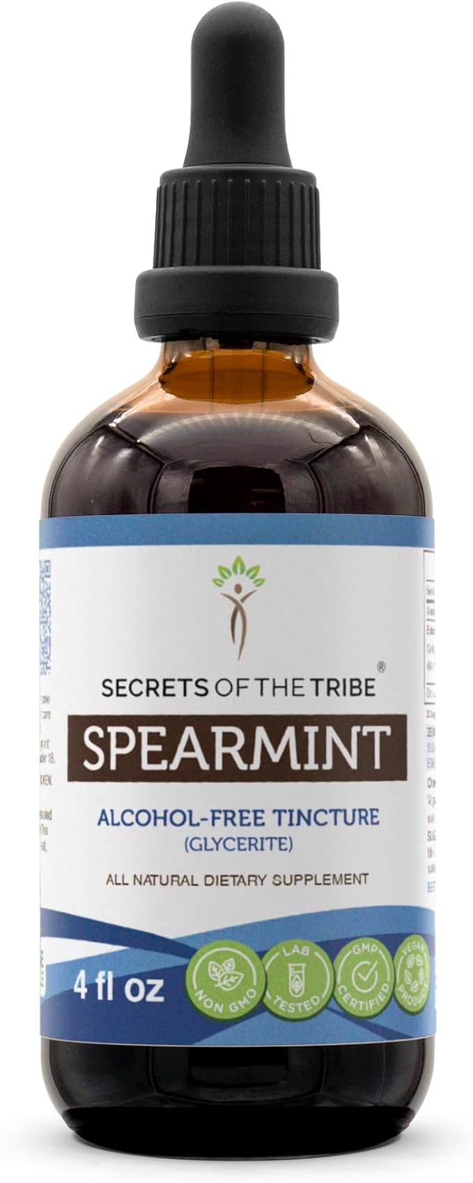 Spearmint Alcohol-Free Liquid Extract, Spearmint (Mentha spicata) Dried Leaf Tincture Supplement (4 FL OZ)