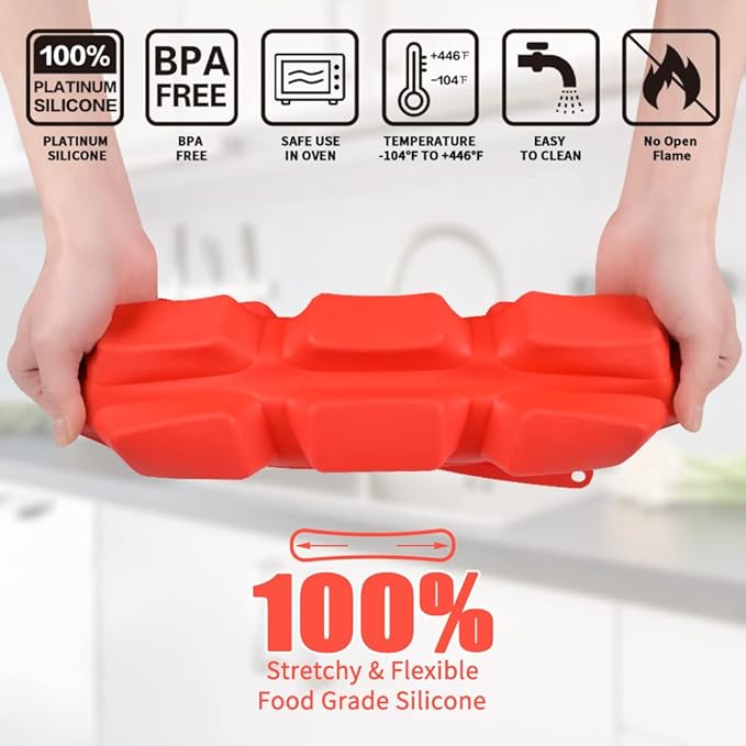 Silicone Mini Loaf pan, Mini Bread Pan Brownie Pan, 12 Cavities Nonstick Food Grade for Baking Bread, Brownie, Cornbread, Cheesecake and Chocolate (1 Pack)