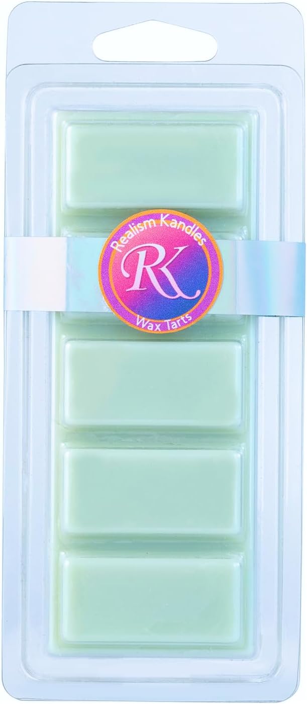 Hulette Cotton & Sea Salt Soy Wax Melts 5 Count, Green Chromotherapy Rectangles, Premium Handcrafted Aromatherapy Fragrance, Long-Lasting Non-Toxic Scented Wax (1)