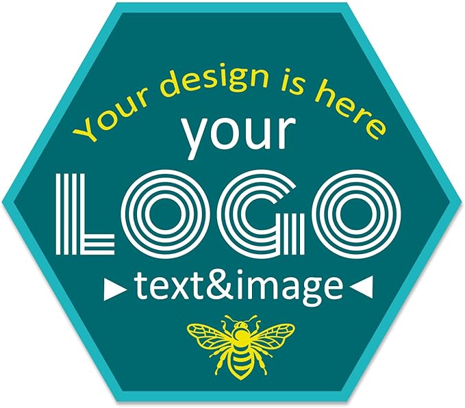 Custom Labels Stickers Personalized Business Logo Label, Self-Adhesive Jar Stickers, Organization Labels, Waterprof or not, Circle Shape, Multiple Sizes, from 30 to 1000pcs (Hexagon)