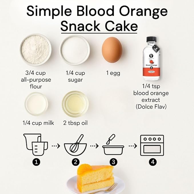 Dolce Flav Natural Blood Orange Extract – 2 Ounce Oil-Soluble Kosher, Sugar-Free, Concentrated Blood Orange Flavoring for Baking, Chocolates & Desserts, Includes Measured Dropper