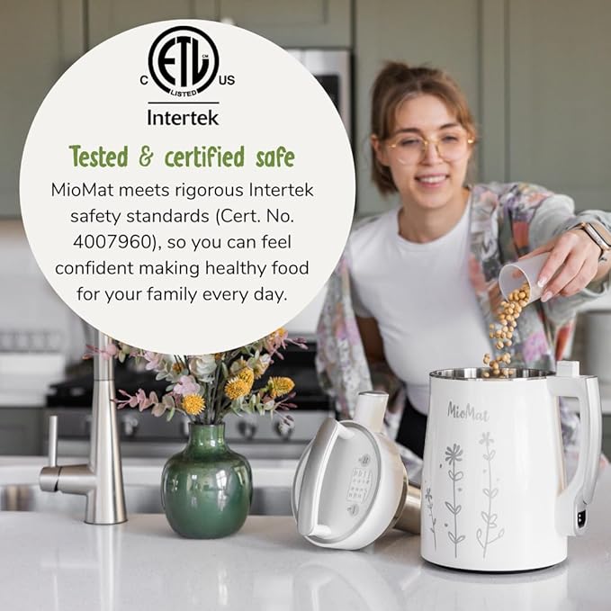 MioMat 8in1 Plant Based Milk Maker | Make 40oz of Natural Almond Milk, Soy Milk, Oat Milk, Coconut Milk, and more ... + soups, porridges, smoothies, purées... | Automatically, at the touch of a button