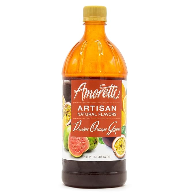 Amoretti - Natural Passion-Orange-Guava Artisan Flavor Paste, 2.2 lbs, Perfect For Ice Cream, Beverages, Cakes, and more, Preservative Free, Vegan, Gluten Free, No Artificial Sweeteners, Concentrated