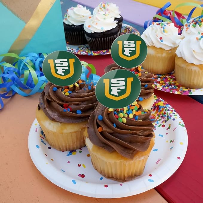 University of San Francisco Primary Logo Cupcake Picks Toppers Decoration Set of 6
