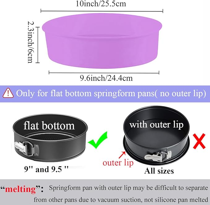GBYAN Silicone Cheesecake Pan Protector for 9 inch and 9.5 inch Round Springform Pan, Cheesecake Water Bath Protector,Baking Accessories Preventing Water Entry,10 inch