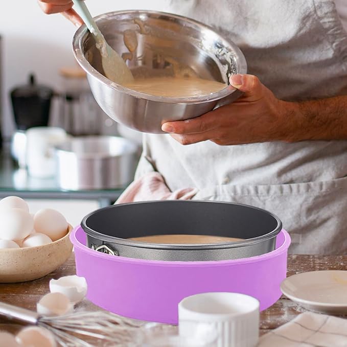 GBYAN Silicone Cheesecake Pan Protector for 9 inch and 9.5 inch Round Springform Pan, Cheesecake Water Bath Protector,Baking Accessories Preventing Water Entry,10 inch