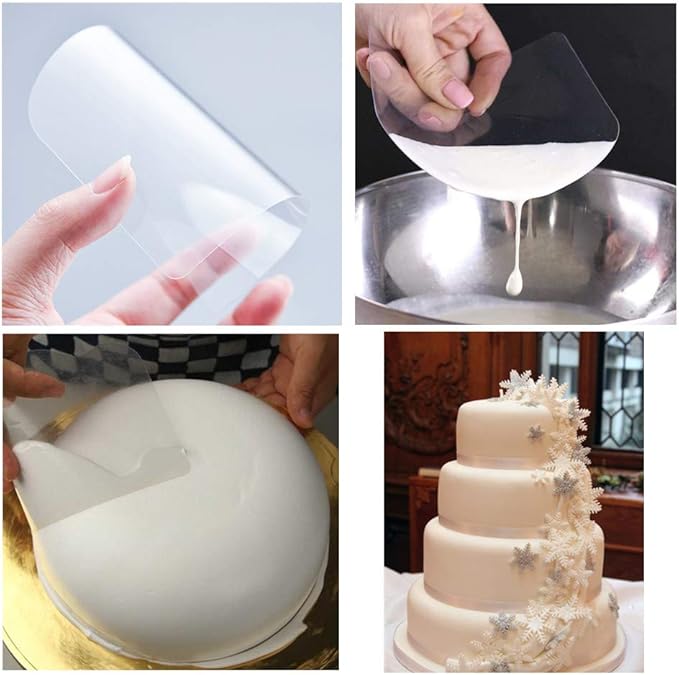 Dough & Bowl Scrapers Plastic Icing Smoothers Dough Cutters Bench Scrapers, Set of 7 Cake Scraper and Smoother Tools for Cake Decorating
