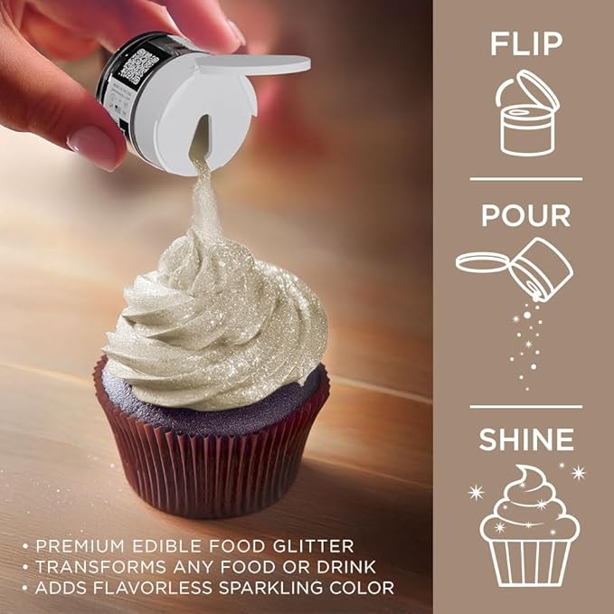 Bakell - Brown Tinker Dust (5g, 1x Jar) Edible Glitter for Food, Desserts, and Beverages!