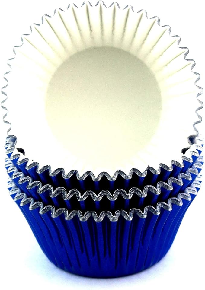 Eoonfirst Foil Cupcake Liners Standard Baking Cups 100 Pcs (Navy Blue)