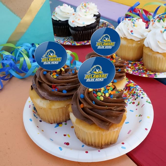 Delaware Primary Logo Cupcake Picks Toppers Decoration Set of 6