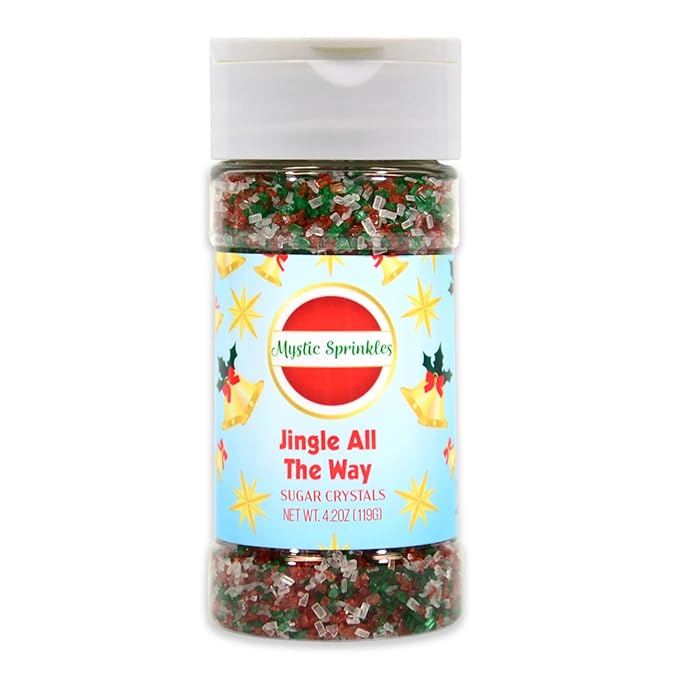 Mystic Sprinkles Christmas Holiday Sprinkle Mixes (Jingle All The Way Sugar Crystals 4.2oz)