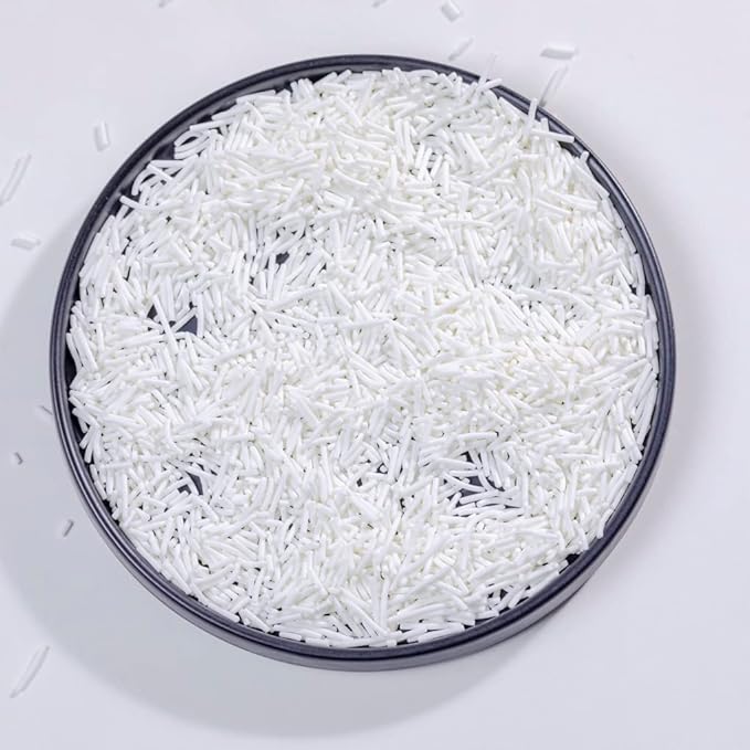 White Jimmies Sprinkles,Cake Dessert Sprinkles,Cookie Sprinkles,Sugar Pearl, Edible Candy Pearls Sprinkles Color Holiday Cake Sprinkles Gluten-Free Sprinkles for Baking Cupcake Cake Topper (white)