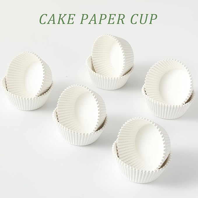 1000 Count White Paper Cupcake Liners, Standard Size 1.4 Inch, Unbleached Baking Cups for Muffins and Cupcakes (White, 1.4 Inch)