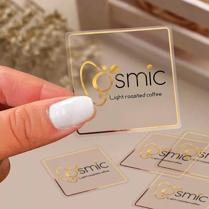 Custom Clear Stickers | Waterproof Transparent Vinyl Product Labels | Upload Your Logo, Add Text