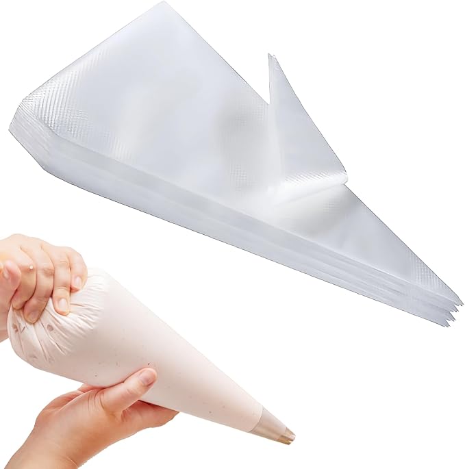 100Pcs 24 Inch Extra Large Piping Bags Disposable, Thickened Disposable Clear Plastic Icing Piping Bags, Food Grade Cake Decorating Bags for Dessert, Pastry, Cookies, Cupcake Decorating