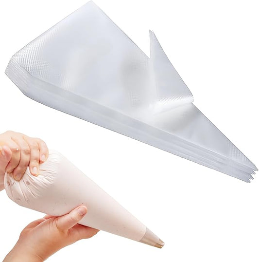 100Pcs 24 Inch Extra Large Piping Bags Disposable, Thickened Disposable Clear Plastic Icing Piping Bags, Food Grade Cake Decorating Bags for Dessert, Pastry, Cookies, Cupcake Decorating