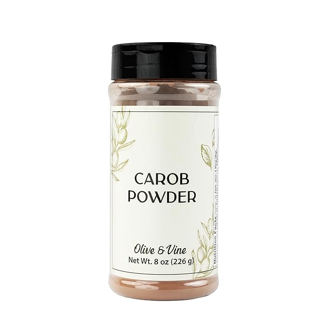 Olive & Vine Carob Powder, Sweet & Nutty Flavor, For Baking & Smoothies, Rich Tradition, Authentic Taste, For Global Recipes (8 Ounce)
