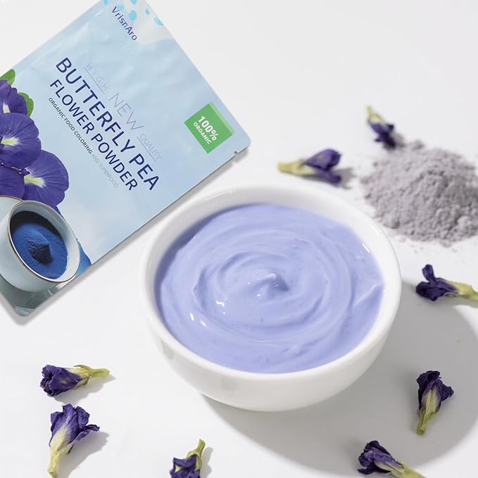 Organic Butterfly Pea Flower Powder - 1.76oz | Natural Blue & Purple Food Coloring | Great for Drinks, Baking & Smoothies | Rich in Antioxidants | Caffeine-Free | Vegan & Gluten-Free