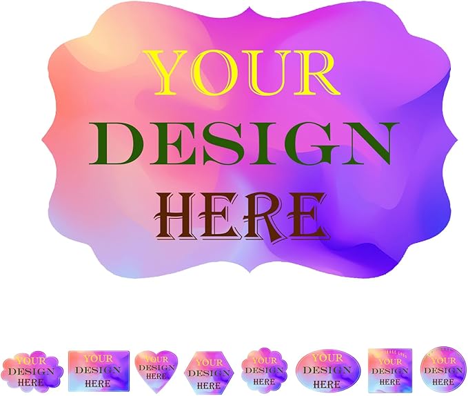 100-1000 PCS Custom Stickers Personalized Labels, JOVELLO Custom Labels Stickers for Business, Logo, Office, Parties, etc - PVC Waterproof Material (Fancy Frame)
