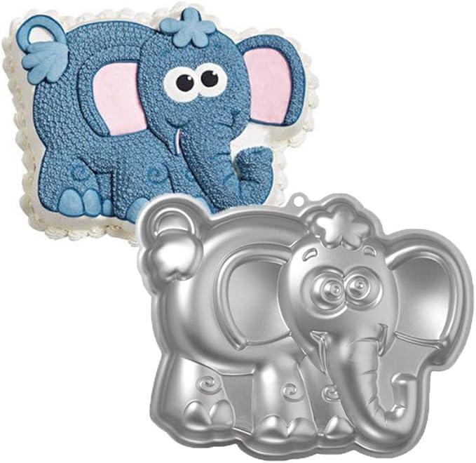 Ulalaza Elephant Cake Baking Pan 3D Animal Aluminum Cake Mould First Birthday Cake Pan