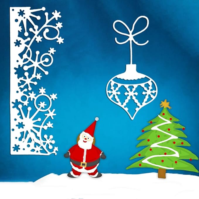 3 Pcs Die Cuts for Card Making, SENHAI Christmas Metal Cutting Dies Scrapbooking Die-Cuts Snowflake Stencil for DIY Christmas Decorations Paper Craft, Embossing, Holiday Decorations