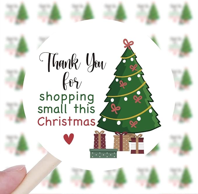 240 Cute Thank You for Shopping Small Envelopes Stickers - Christmas Theme Business Stickers